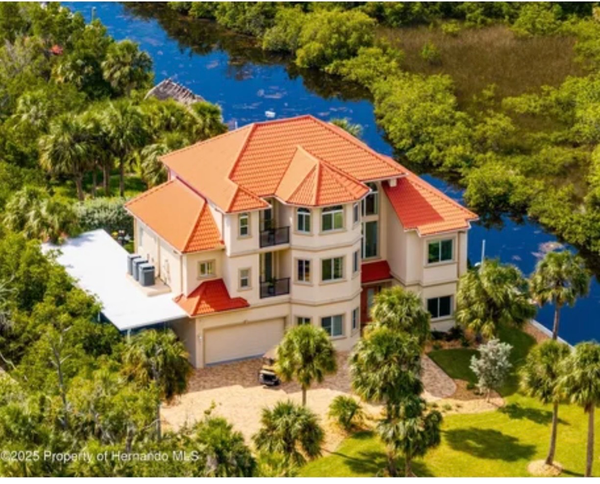 Luxury mansion estate at golden hour